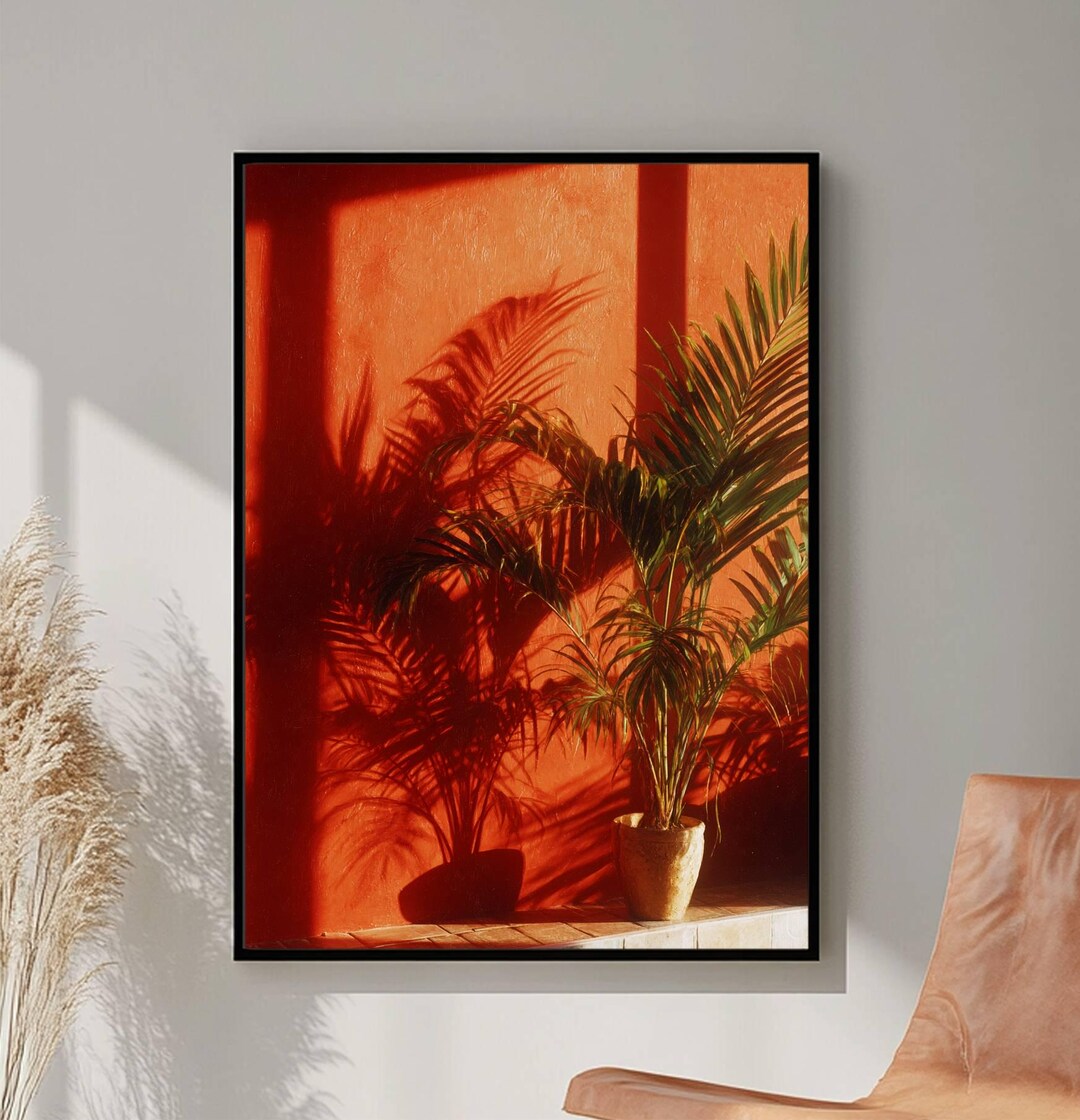 Botanical Shadow Art Print, Plant Shadow Wall Art, Blurred Nature ...