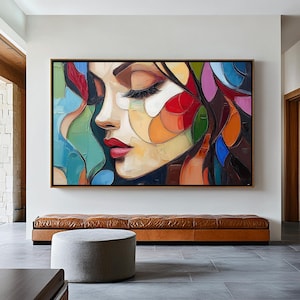 Abstract Woman Face Wall Art Colorful Abstract Woman Portrait Woman Art Print Printable Wall Art Modern Home Art Digital Art Abstract Face