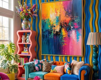 Abstract Painting, Digital Download, Large Abstract Print, Abstract Wall Art, Colorful Wall Art, Abstract Art Print, Modern Painting