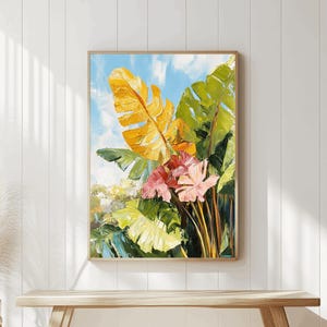 Monstera Painting, Greenery Decor, Floral Wall Art, Exotic Plant Print, Boho Monstera Decor, Nature Art, Houseplant Wall Art, Modern Decor