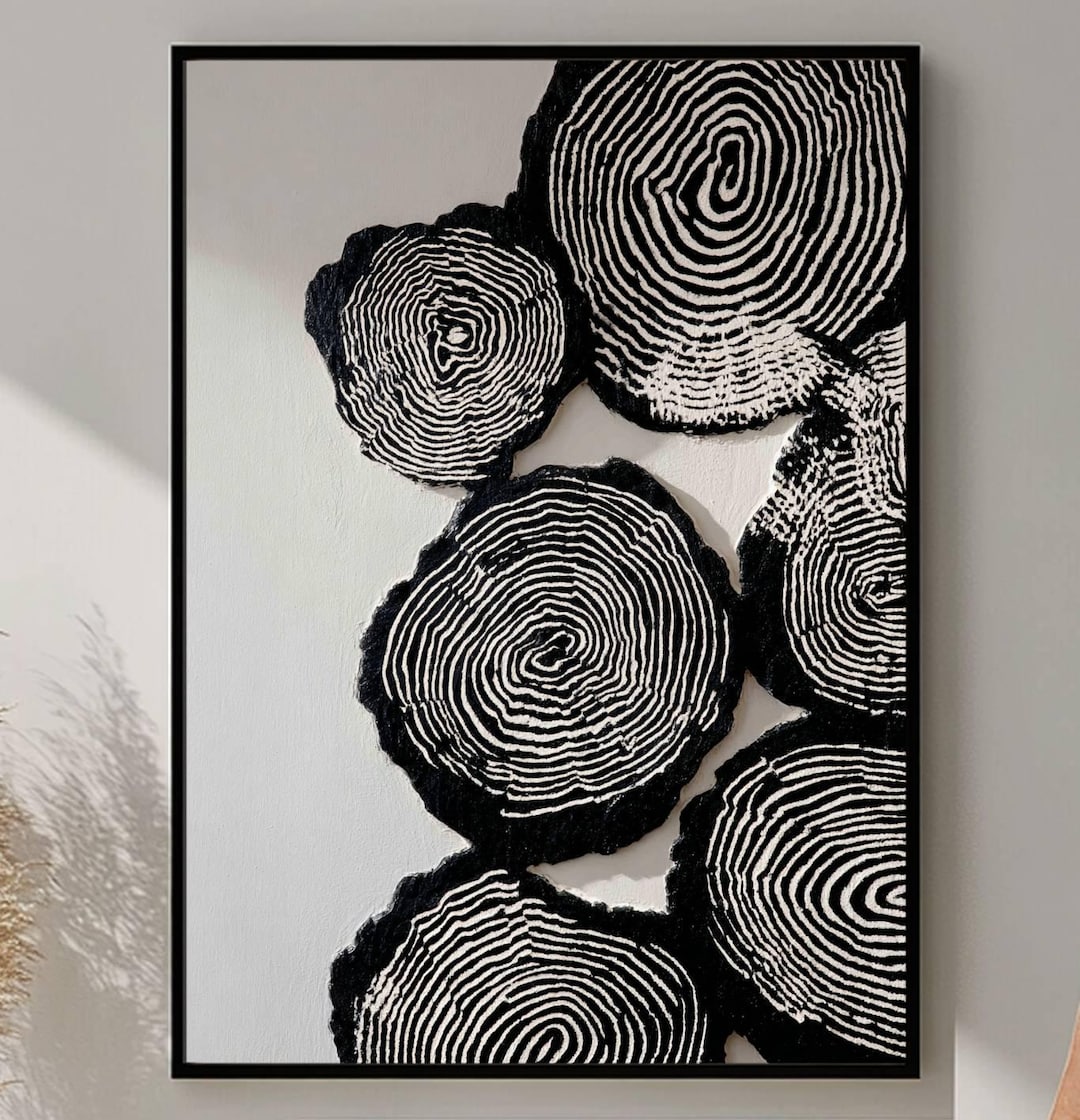 Modern Abstract Tree Rings Wall Art, Minimalist Nature Print ...