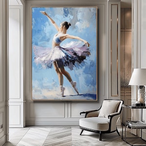 Ballerina Painting, Ballet Painting Art Print, Dance Studio Art, Girly Vintage Print, Pastel Girly Apartment Wall Art, French Aesthetic