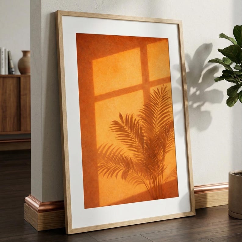 Botanical Shadow Art Print, Plant Shadow Wall Art, Blurred Nature ...