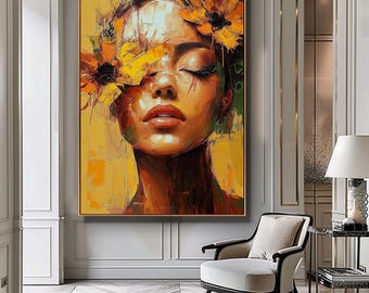 Abstract Woman Face Wall Art Colorful Abstract Woman Portrait Woman Art Print Printable Wall Art Modern Home Art Digital Art Abstract Face