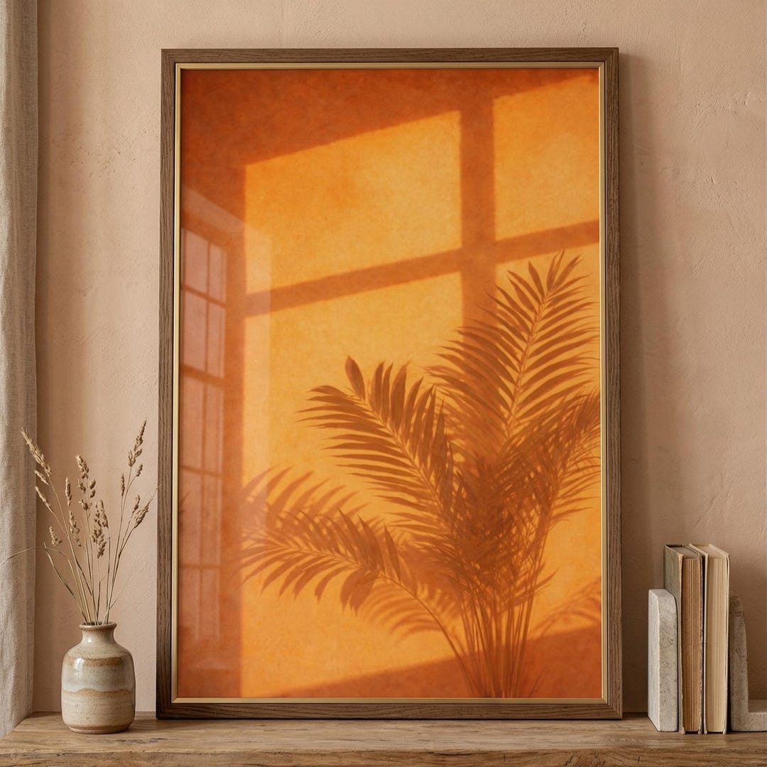 Botanical Shadow Art Print, Plant Shadow Wall Art, Blurred Nature ...