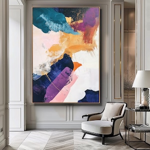 Modern Mid Century Abstract Art, Large Abstract Painting, Modern Wall Art, Instant Download, Living Room Wall Art, Bohemian Decor