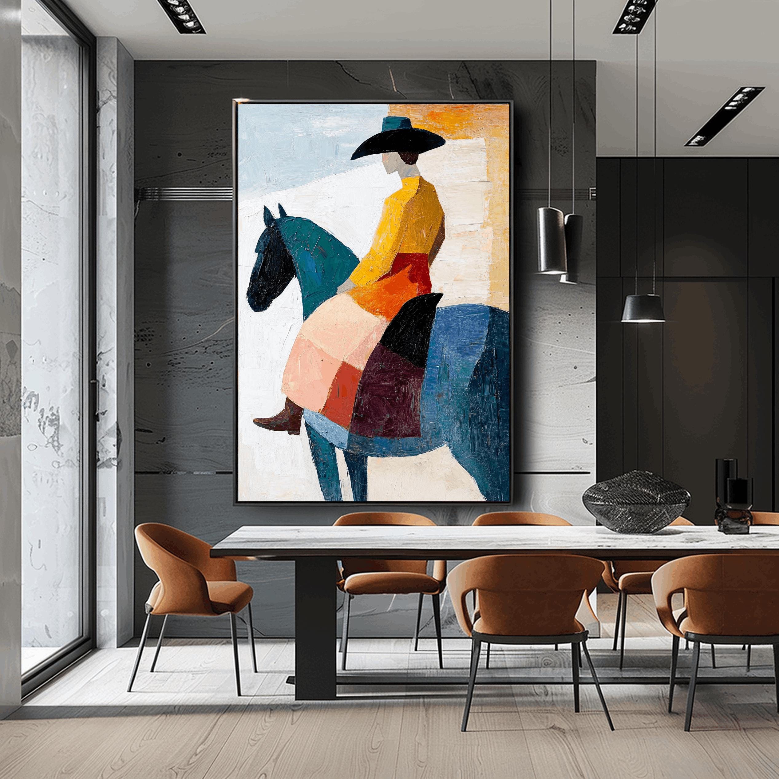 Abstract Cowboy Painting, Southwest Cowboy Print, Digital Download ...