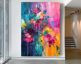 Abstract Painting, Digital Download, Large Abstract Print, Abstract Wall Art, Colorful Wall Art, Abstract Art Print, Modern Painting