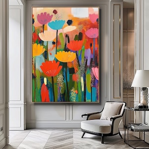 Meadow Painting Modern Abstract Landscape Print Meadow Print Art Colorful Landscape Painting Abstract Print Instant Download Printable Art