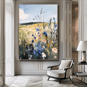 Meadow Painting Modern Abstract Landscape Print Meadow Print Art Colorful Landscape Painting Abstract Print Instant Download Printable Art
