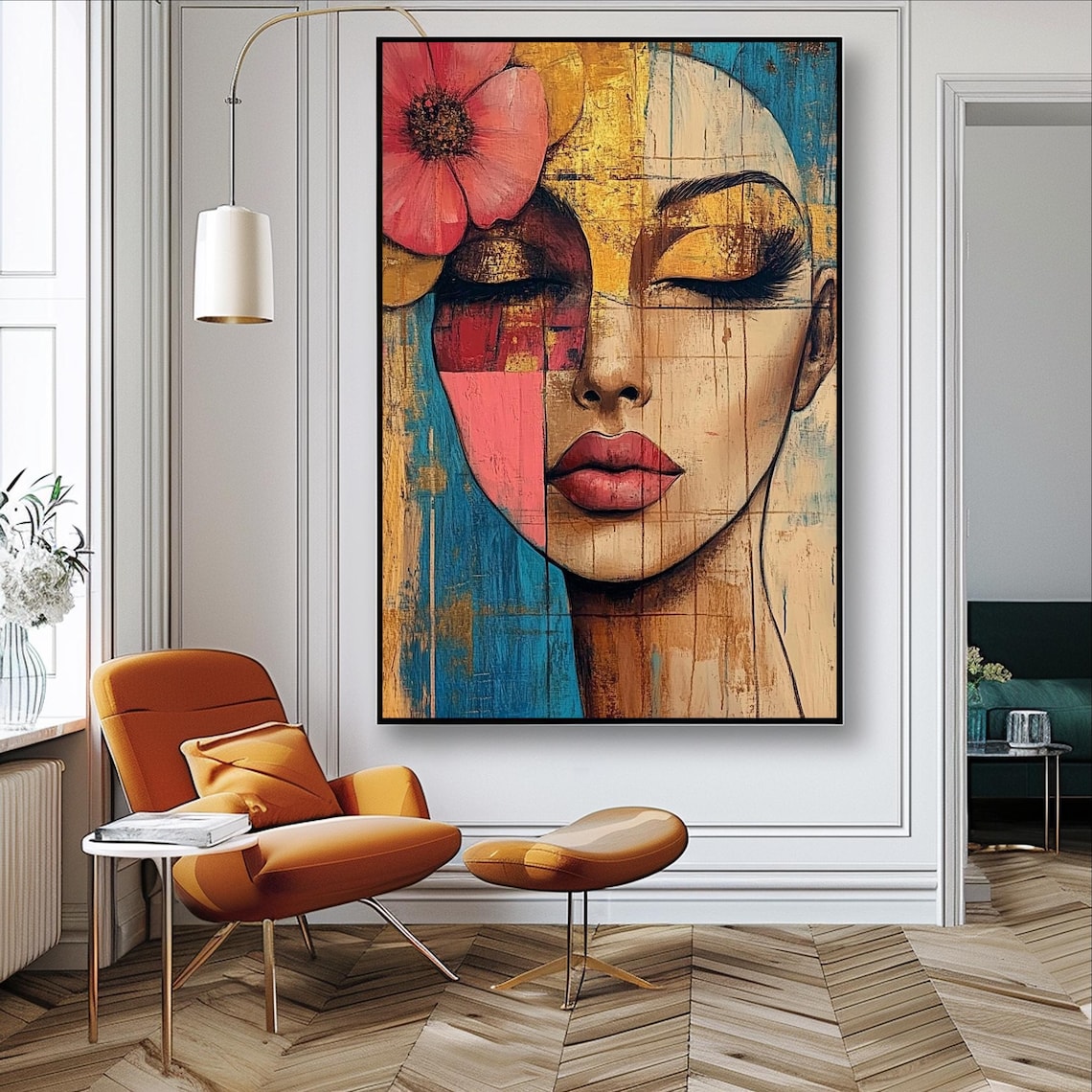 Abstract Woman Face Wall Art Colorful Abstract Woman Portrait Woman Art ...