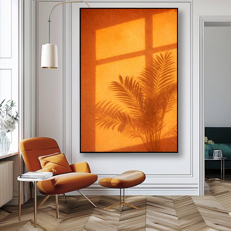 Botanical Shadow Art Print, Plant Shadow Wall Art, Blurred Nature ...