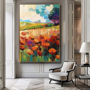 Meadow Painting Modern Abstract Landscape Print Meadow Print Art Colorful Landscape Painting Abstract Print Instant Download Printable Art