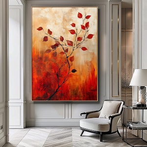 Impression abstraite d&#39;automne, art mural imprimable, oeuvre d&#39;art automne, art de salon, décoration murale abstraite, téléchargement numérique, art mural automne, art mural coloré
