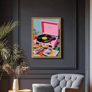Colorful music wall decor print