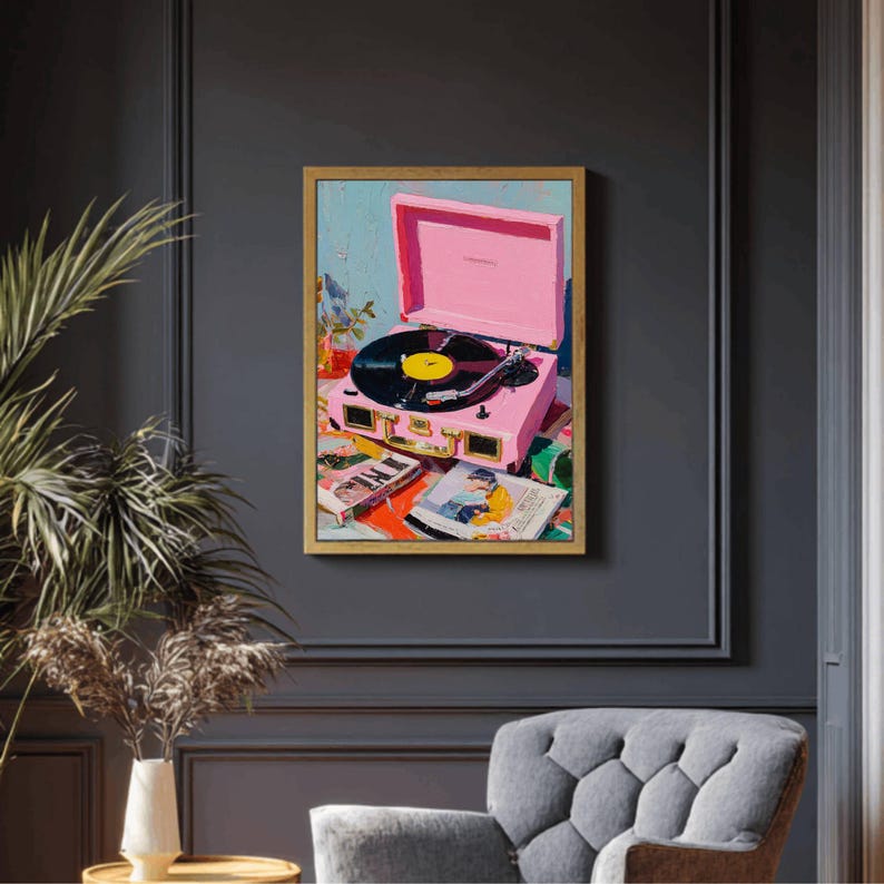 Colorful music wall decor print