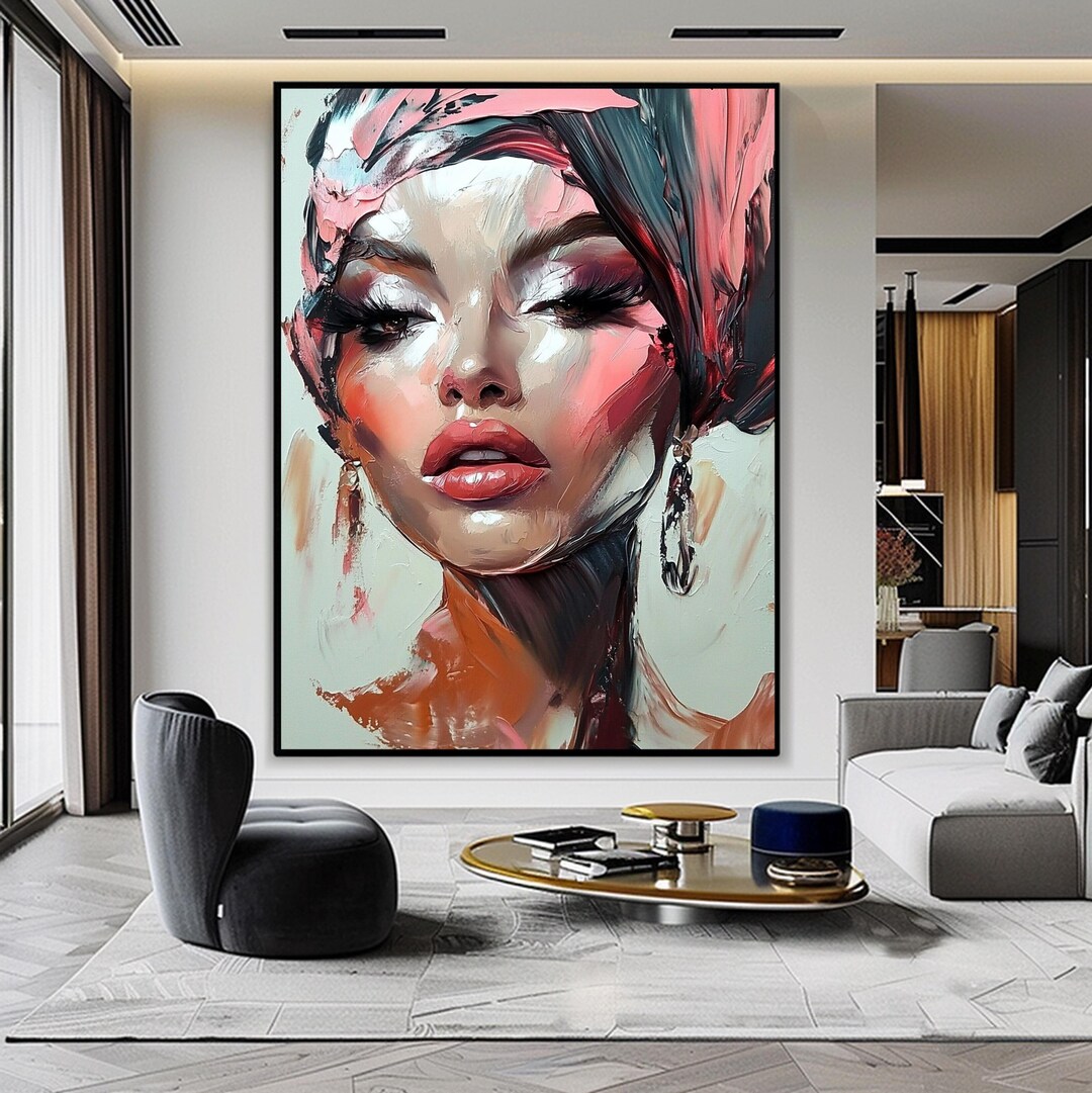 Abstract Woman Face Wall Art Colorful Abstract Woman Portrait Woman Art ...