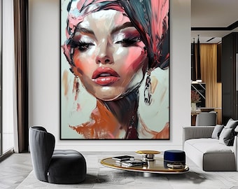 Abstract Woman Face Wall Art Colorful Abstract Woman Portrait Woman Art Print Printable Wall Art Modern Home Art Digital Art Abstract Face