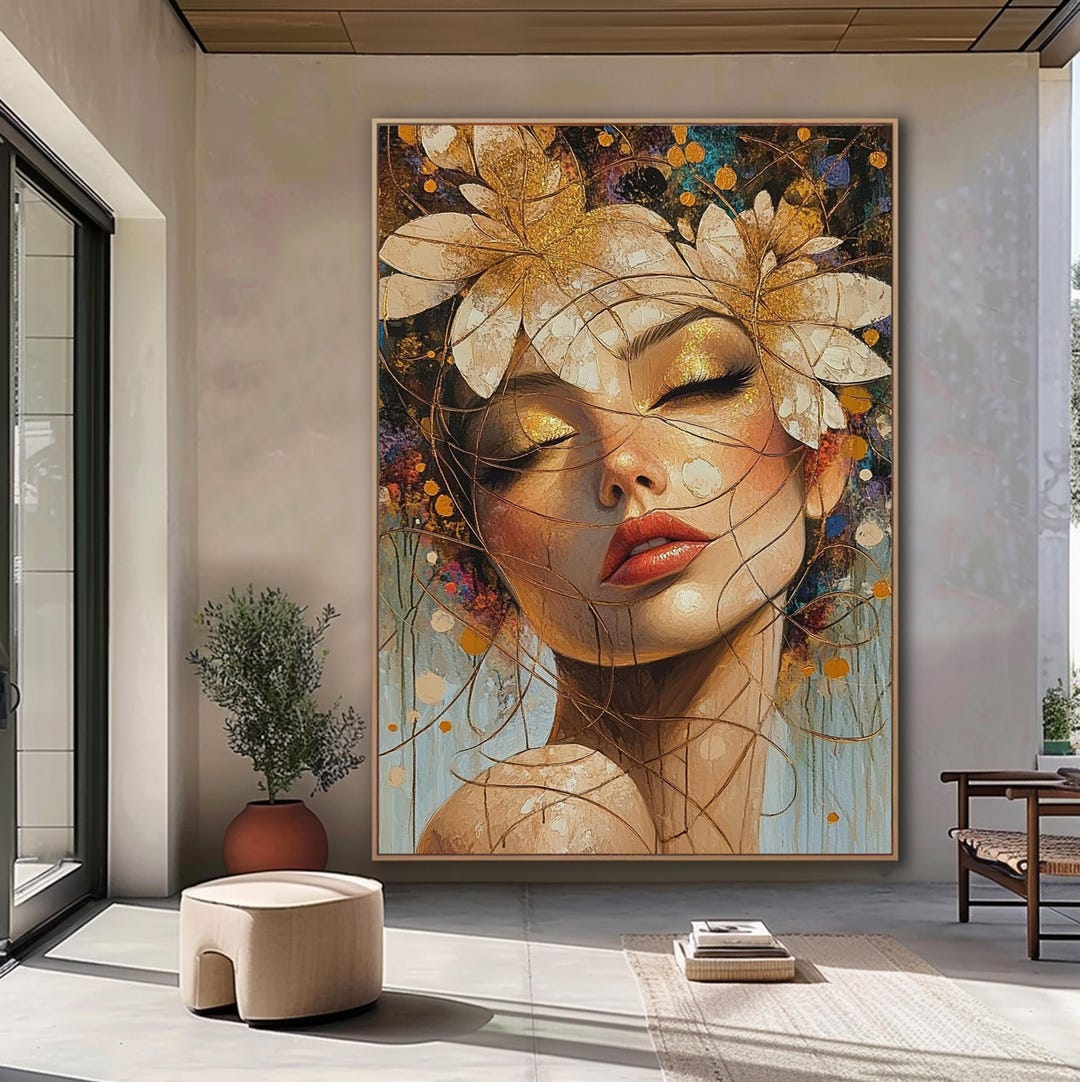 Abstract Woman Face Wall Art Colorful Abstract Woman Portrait Woman Art ...