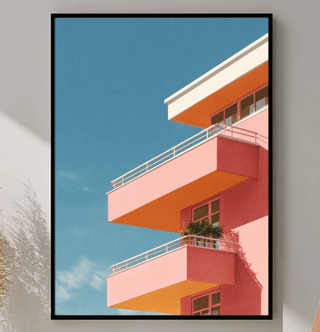Modernist Architectural Detail Wall Art – Minimal Geometry Building ...