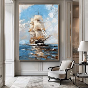 Vintage Sailing Ship Digital Print – Nautical Wall Art, Old Ship Illustration, Printable Maritime Decor for Ocean Lovers & Coastal Homes