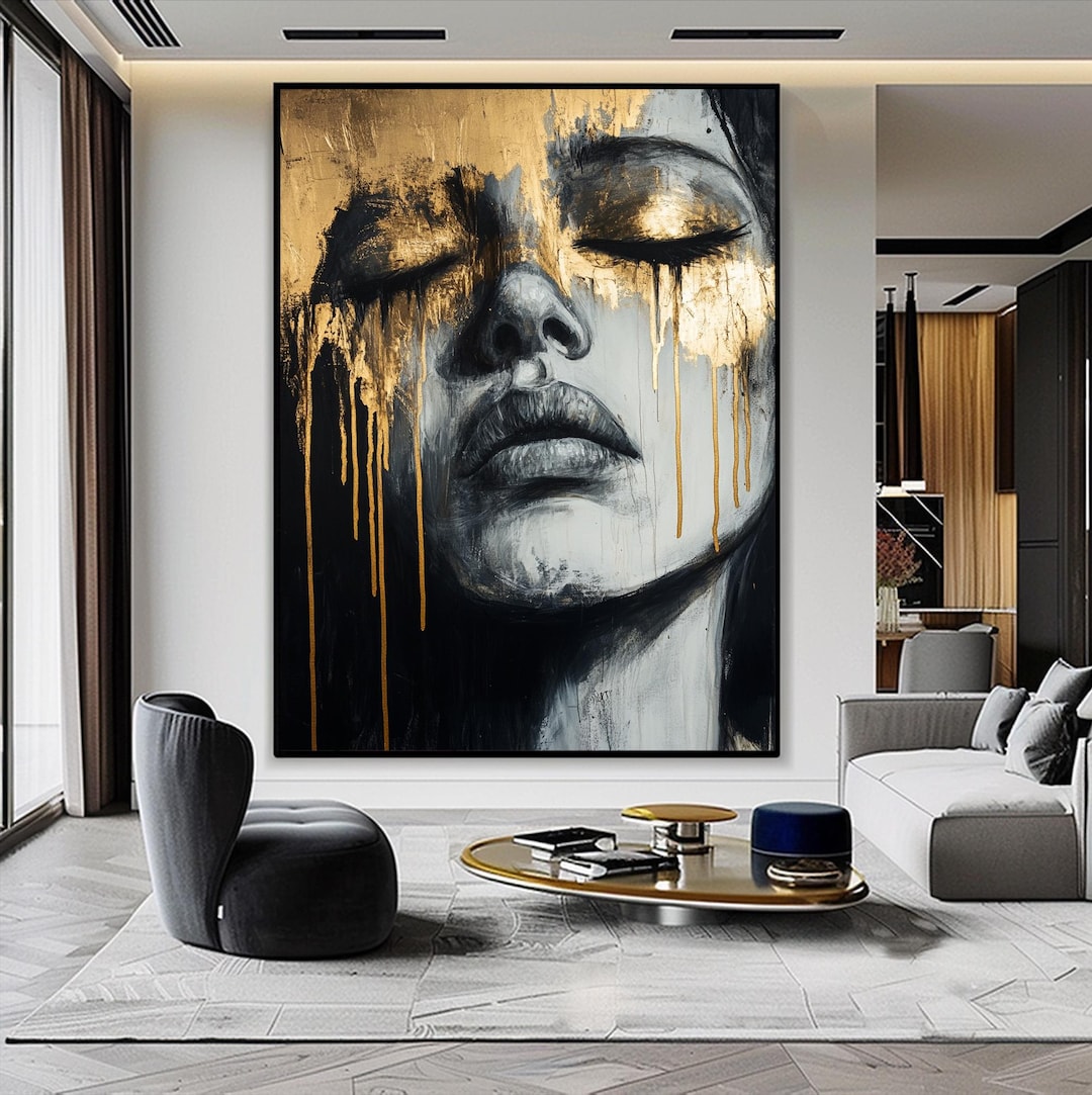 Abstract Woman Face Wall Art Colorful Abstract Woman Portrait Woman Art ...