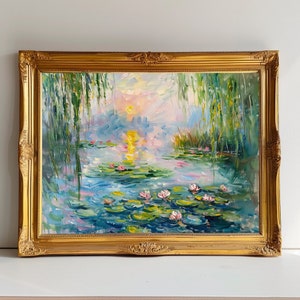 Impressionistische Malerei | Monet Malerei | Kunstdruck | Druckbare Wandkunst | Digitaler Download | Landschaftsmalerei | Acrylmalerei
