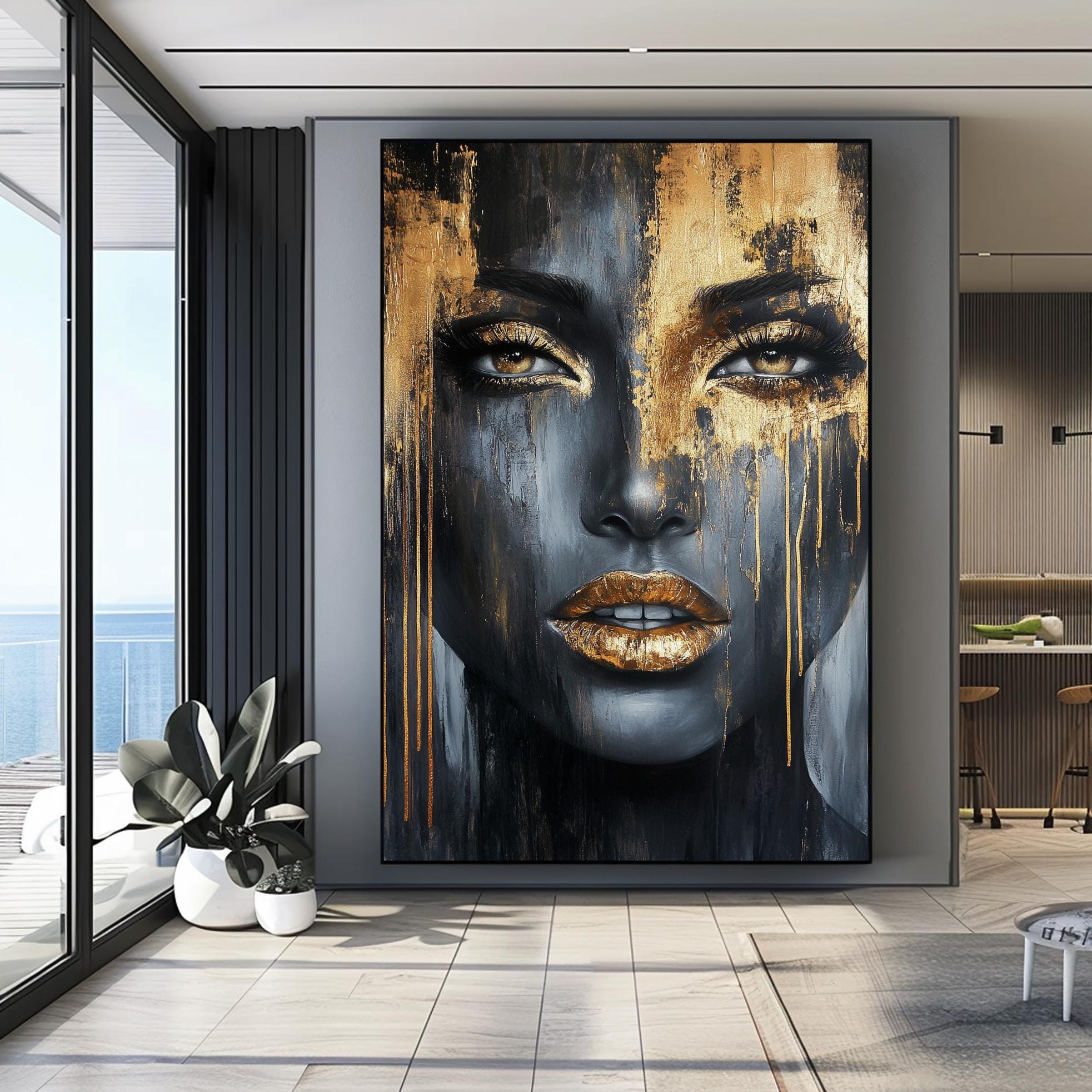 Abstract Woman Face Wall Art Colorful Abstract Woman Portrait Woman Art ...