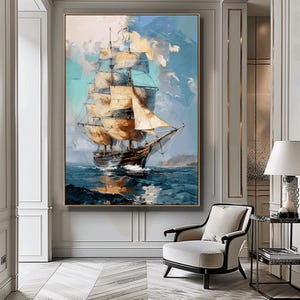 Vintage Sailing Ship Digital Print – Nautical Wall Art, Old Ship Illustration, Printable Maritime Decor for Ocean Lovers & Coastal Homes