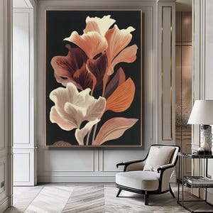 Abstract Botanical Floral Print, Modern Floral Wall Art, Botanical Bedroom Print, Modern Living Room Art, Gallery Wall Decor
