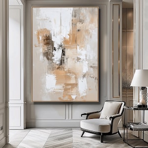 Neutral Beige Abstract Painting, Contemporary Abstract Art Print, Large Abstract Print, Soft Beige Art, Instant Download, Printable Wall Art