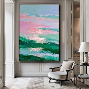 Abstract Pink Green Painting, Soft Neutral Art, Modern Printable, Minimalist Poster, Printable Wall Decor, Contemporary artwork