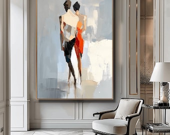 Minimalist Abstract Figures Painting, Modern Silhouette Wall Art (Digital Download)