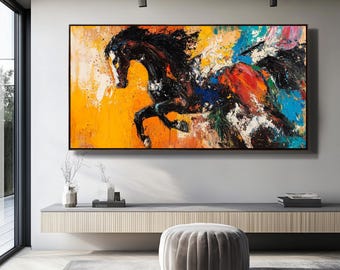 Modern Horse Art, Horse Wall Art, Digital Horse Art, Large Horse Painting, Abstract Horse Print, Digital Download, Abstract Wall Art