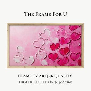 Pink Heart Frame TV Art: Textured Valentine&#39;s Decor (Digital Download)