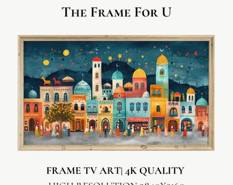 Eid Mubarak Samsung TV Rahmen Kunst, moderne Islamische Bunte Ramadan Dekoration für TV, Digital Download Art | TV0623