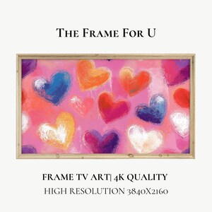Heart Pattern Frame TV Art: Valentine&#39;s Day Decor (Digital Download)