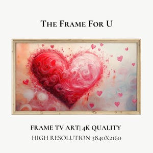 Romantic Heart Swirl Frame TV Art: Valentine&#39;s Decor (Digital Download)
