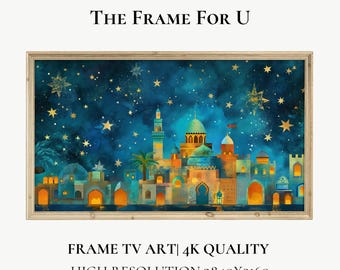 Eid Mubarak Samsung TV Rahmen Kunst, Ramadan Islamische TV Rahmen Wandkunst, Minimalistische Ramadan Dekoration, Digital Download Kunst | TV0622