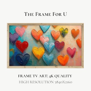 Textured Hearts Frame TV Art: Colorful Valentine&#39;s Decor (Digital Download)
