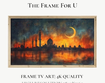 Eid Mubarak Samsung TV-Rahmen Kunst, Ramadan Islamische TV-Rahmen Wandkunst, Ramadan Malerei, Ramadan Dekor Digitaler Download Kunst | TV0614