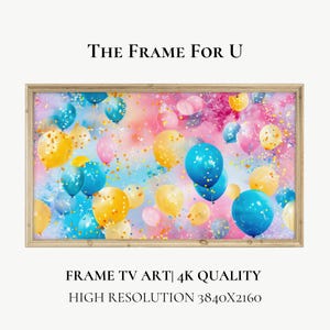 Birthday Balloons Samsung Frame TV Art: Party Decor (Digital Download)