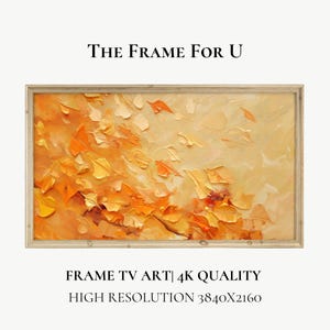秋のフレームテレビアート、3Dテクスチャペイントデジタルダウンロード、秋の葉のテレビスクリーンセーバー