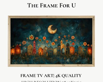 Eid Mubarak Samsung TV Frame Art, Ramadan Islamic TV Frame Wall Art, Ramadan Decor, Modern Ramadan Painting Digital Download Art | TV0613