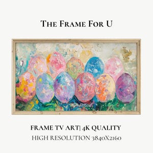 Easter Eggs Frame TV art, Vintage Spring Floral Farmhouse Easter Frame Wall Art For Tv, Printable Wall Art, Digital Download