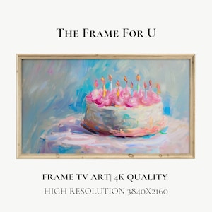 Birthday Cake Painting for Samsung Frame TV (Digital Download)