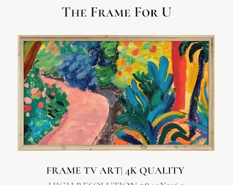 Tropical Garden Frame TV Art | Matisse Style Colorful Landscape Digital Download | Samsung TV Wall Art | Maximalist Boho Decor