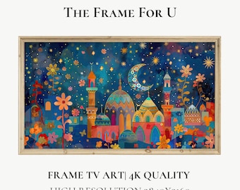 Eid Mubarak Samsung TV Frame Art, Ramadan Islamic TV Frame Wall Art, Colorful Ramadan Decor, Modern Ramadan Decor Digital Download | TV0608