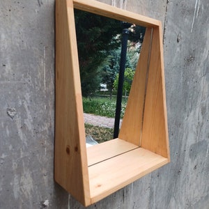 Natural Wooden Mirror, Rectangular Mirror zdjęcie 4