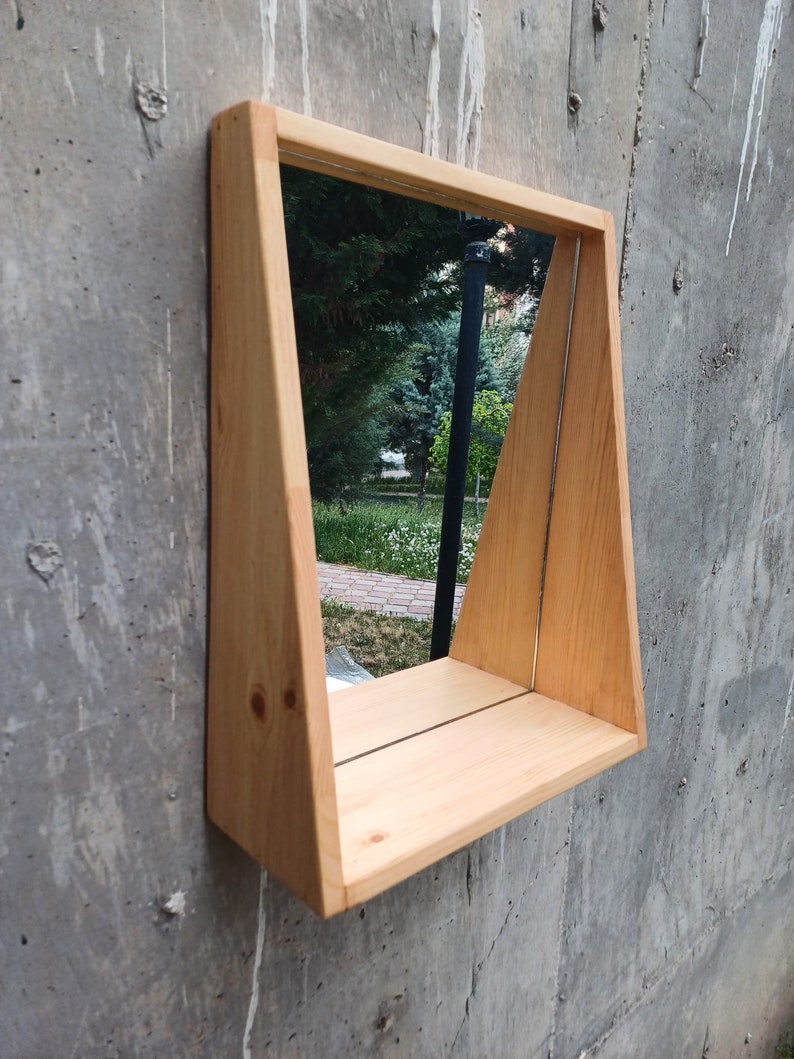 Natural Wooden Mirror, Rectangular Mirror zdjęcie 4